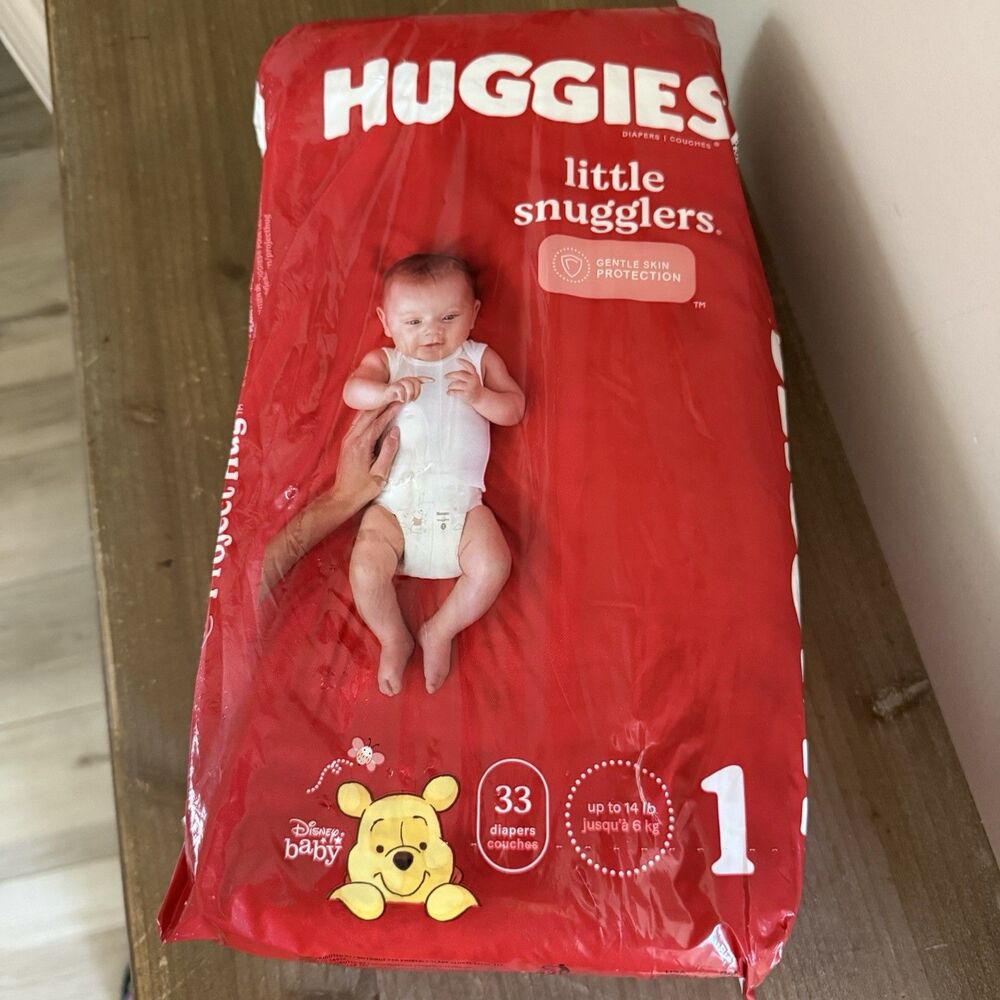 Huggies Little Snugglers Baby Disposable Diapers - Size 1 - 33ct New Winnie Pooh